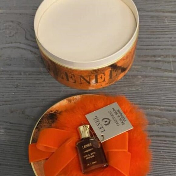 LENEL CARESSANT Bath Powder Sealed Original Box 5 oz + 1/4 oz Dram PERFUME 1970s - Picture 2 of 4